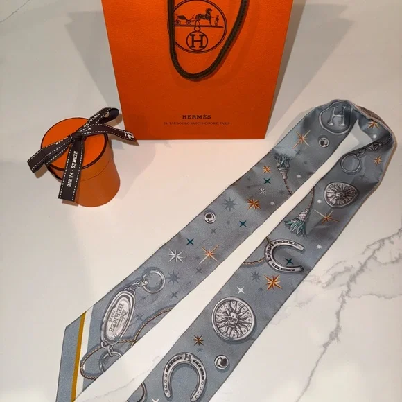 Hermes C'est la Fete Twilly in Pink & Blue Scarf - Picture 6 of 7